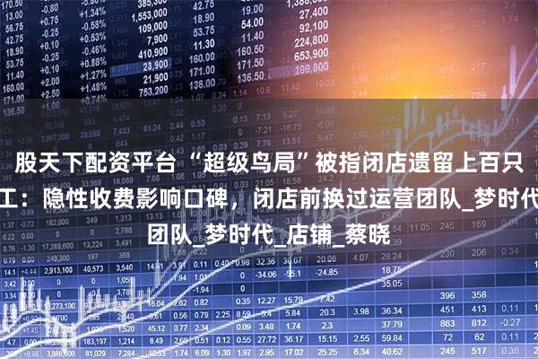 股天下配资平台 “超级鸟局”被指闭店遗留上百只动物，前员工：隐性收费影响口碑，闭店前换过运营团队_梦时代_店铺_蔡晓